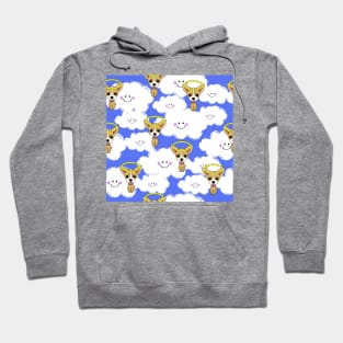 Cute Angel Dog Kids Pattern Seamless Hoodie